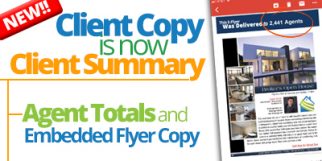 Real estate email marketing, E Flyer Client Summary